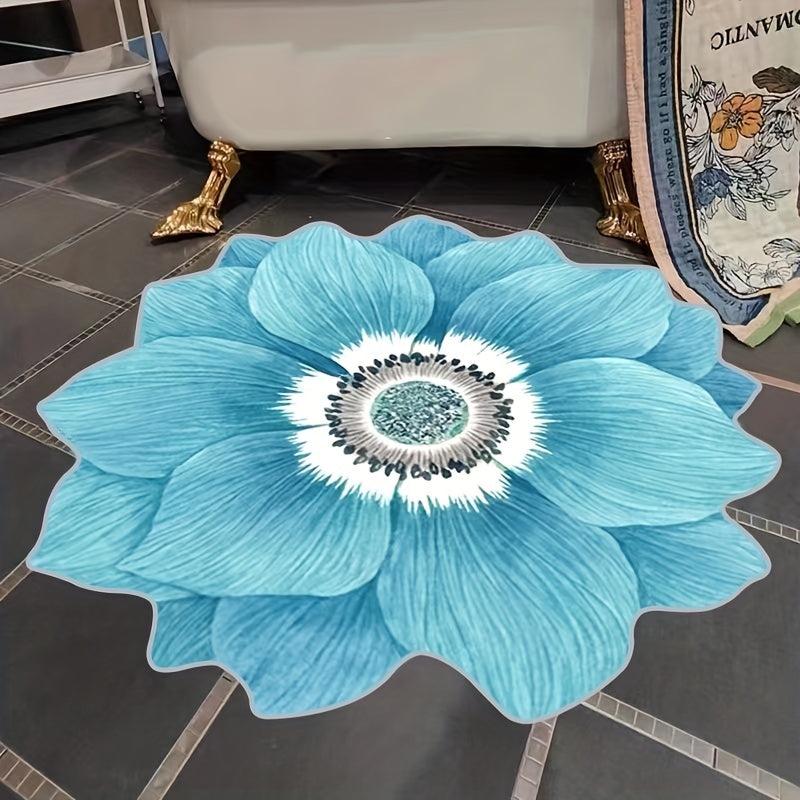 3D Flower Floor Mat Soft Stain Resistant Non Slip Carpet