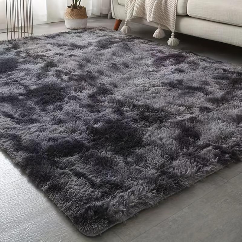 Soft Shag Area Rug Grey Carpet Bedroom Living Room Decor Non Slip Washable