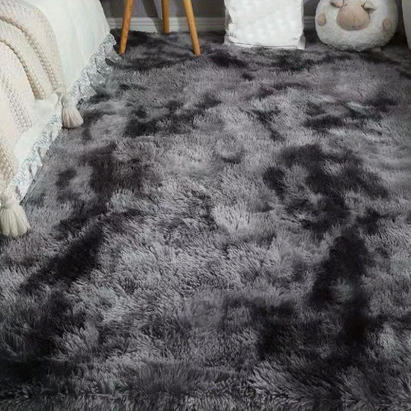 Soft Shag Area Rug Grey Carpet Bedroom Living Room Decor Non Slip Washable