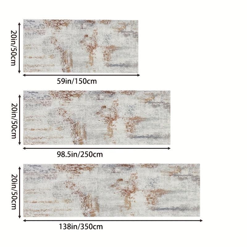 Soft Abstract Runner Rug Modern Non Slip Waterproof Stain Resistant Carpet
