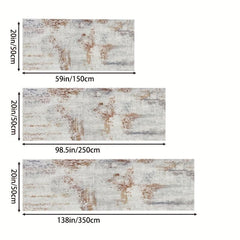 Soft Abstract Runner Rug Modern Non Slip Waterproof Stain Resistant Carpet