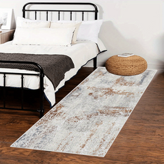 Soft Abstract Runner Rug Modern Non Slip Waterproof Stain Resistant Carpet