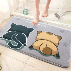 Non-slip Sponge Bathroom Floor Mat - Absorbent Door Mat