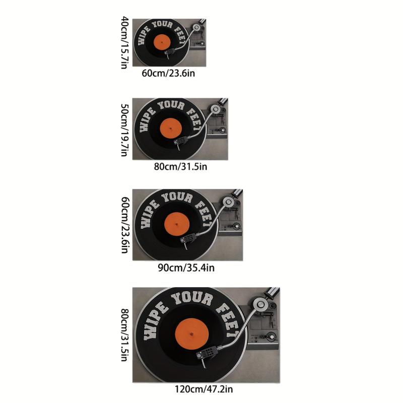 3D Stereoscopic Retro Record Machine Carpet