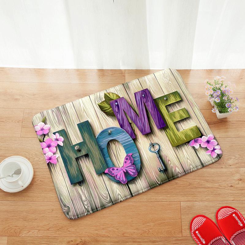 Soft Cushioned Kitchen Rug Wooden Print Anti Fatigue Waterproof Non Slip Mats