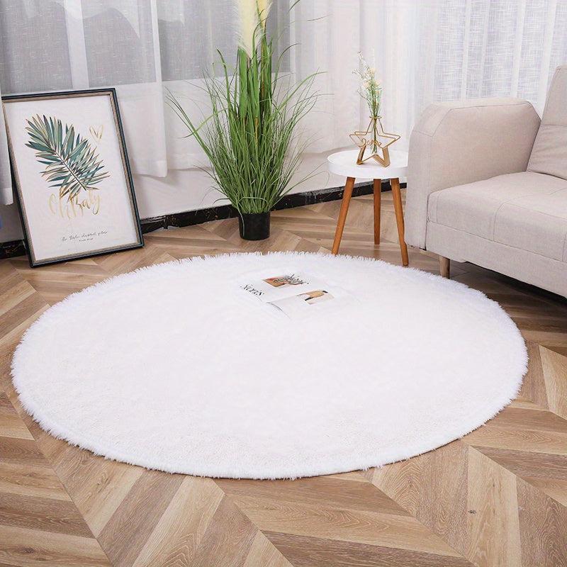 Soft Fluffy Round Rug for Nursery Kids Teens Bedroom Dorm Baby's Room Carpet