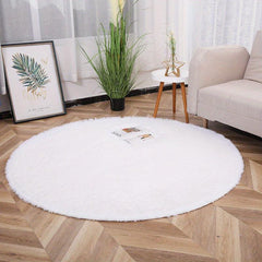 Soft Fluffy Round Rug for Nursery Kids Teens Bedroom Dorm Baby's Room Carpet
