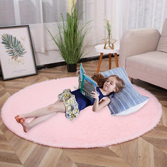 Soft Fluffy Round Rug for Nursery Kids Teens Bedroom Dorm Baby's Room Carpet