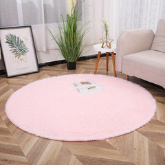 Soft Fluffy Round Rug for Nursery Kids Teens Bedroom Dorm Baby's Room Carpet