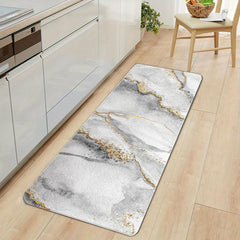 Non Slip Grey Marble Print Sponge Floor Mat