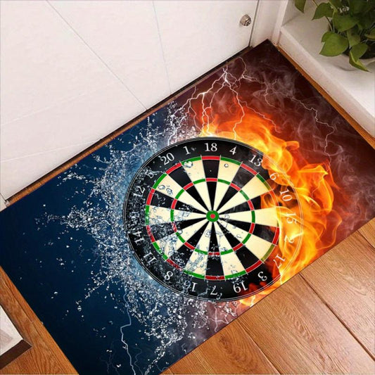 Fire And Water Dartboard Pattern Area Rug Non-slip Carpet