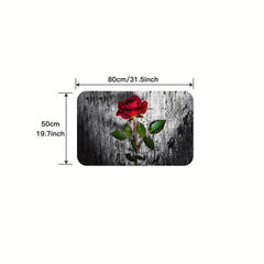 Soft and Non Slip Rose Bath Mat Rug - Add a Touch of Elegance to Your Bathroom