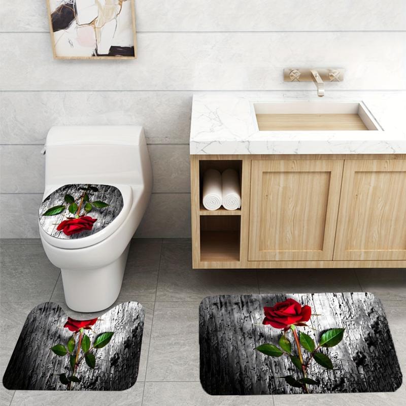 Soft and Non Slip Rose Bath Mat Rug - Add a Touch of Elegance to Your Bathroom