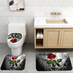 Soft and Non Slip Rose Bath Mat Rug - Add a Touch of Elegance to Your Bathroom