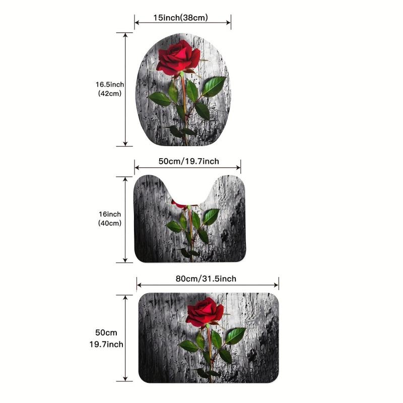 Soft and Non Slip Rose Bath Mat Rug - Add a Touch of Elegance to Your Bathroom