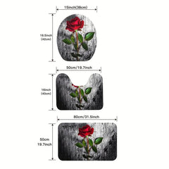 Soft and Non Slip Rose Bath Mat Rug - Add a Touch of Elegance to Your Bathroom