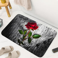 Soft and Non Slip Rose Bath Mat Rug - Add a Touch of Elegance to Your Bathroom