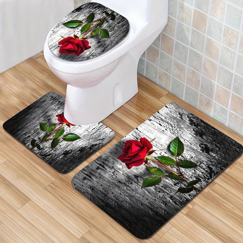Soft and Non Slip Rose Bath Mat Rug - Add a Touch of Elegance to Your Bathroom
