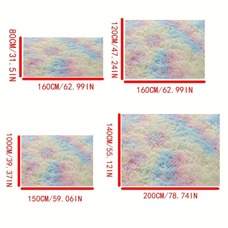 Shag Area Rug Tie Dyed Modern Plush Fluffy Rugs