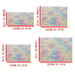 Shag Area Rug Tie Dyed Modern Plush Fluffy Rugs