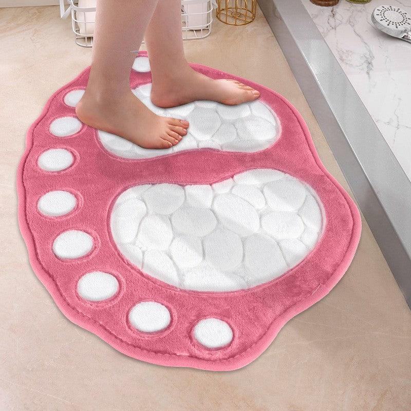 Dog Footprint Bathmat Memory Foam Cozy Bathroom Floor Rug Non Slip