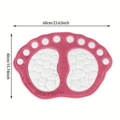 Dog Footprint Bathmat Memory Foam Cozy Bathroom Floor Rug Non Slip