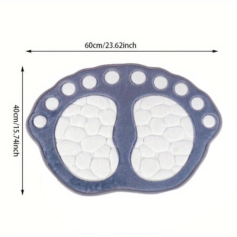 Dog Footprint Bathmat Memory Foam Cozy Bathroom Floor Rug Non Slip
