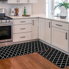 Modern Geometric Anti Fatigue Kitchen Mat Polyester Carpet for Bathroom Laundry