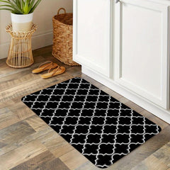 Modern Geometric Anti Fatigue Kitchen Mat Polyester Carpet for Bathroom Laundry