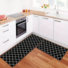 Modern Geometric Anti Fatigue Kitchen Mat Polyester Carpet for Bathroom Laundry
