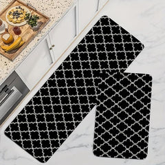 Modern Geometric Anti Fatigue Kitchen Mat Polyester Carpet for Bathroom Laundry