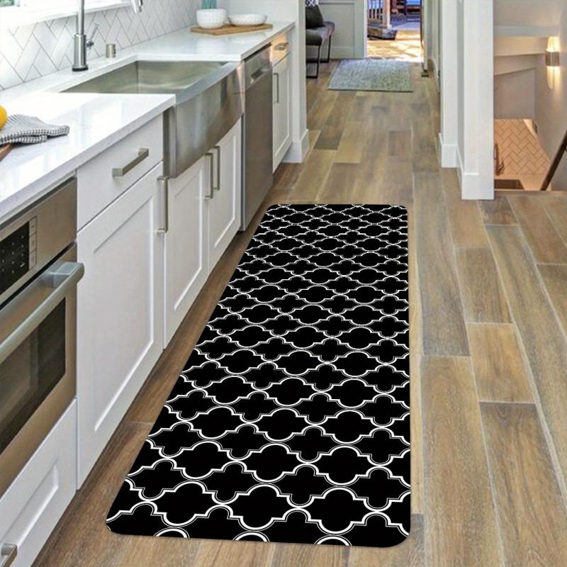Modern Geometric Anti Fatigue Kitchen Mat Polyester Carpet for Bathroom Laundry