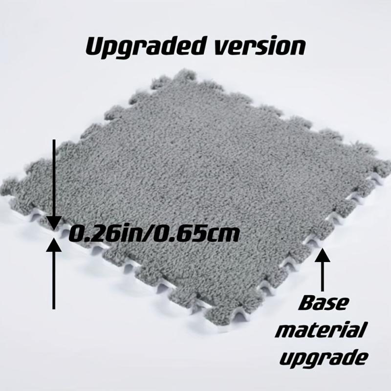 12pcs Foam Puzzle Floor Mat Interlocking Rug Soft Plush Carpet Tiles