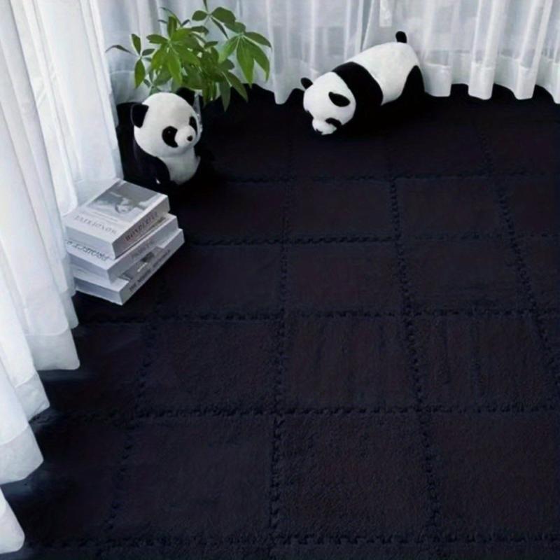 12pcs Foam Puzzle Floor Mat Interlocking Rug Soft Plush Carpet Tiles