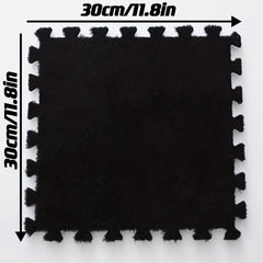 12pcs Foam Puzzle Floor Mat Interlocking Rug Soft Plush Carpet Tiles