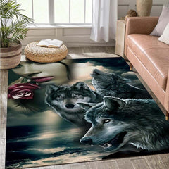 Wolves & Women Art Print Rug 120x60cm, Non-slip Mat