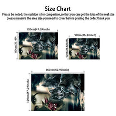 Wolves & Women Art Print Rug 120x60cm, Non-slip Mat