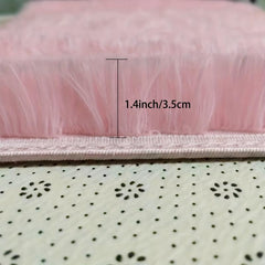 Soft Pink Shag Area Rug for Bedroom Living Room