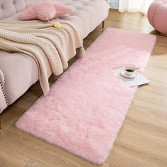 Soft Pink Shag Area Rug for Bedroom Living Room