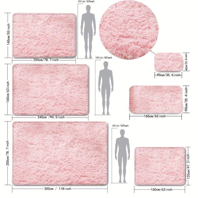 Soft Pink Shag Area Rug for Bedroom Living Room