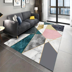 Abstract Nordic Area Rug Geometric Pattern Non-slip Distressed Large Carpet