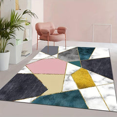 Abstract Nordic Area Rug Geometric Pattern Non-slip Distressed Large Carpet