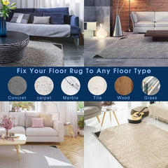 8pcs Reusable Rug Grippers Keep Area Rugs Flat & Secure on Floors