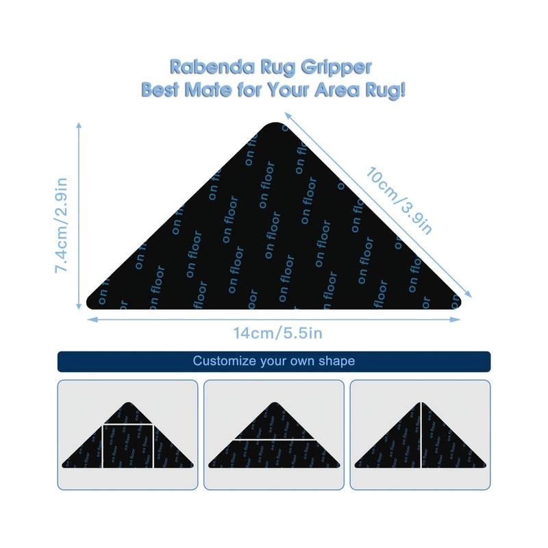 8pcs Reusable Rug Grippers Keep Area Rugs Flat & Secure on Floors