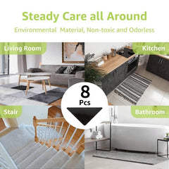8pcs Reusable Rug Grippers Keep Area Rugs Flat & Secure on Floors