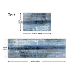 2pcs Vintage Abstract Non Slip Floor Mat