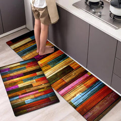 Colorful Geometric Printed Floor Mat - Non-slip Kitchen Rug