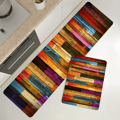 Colorful Geometric Printed Floor Mat - Non-slip Kitchen Rug