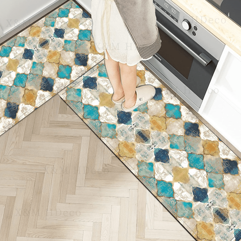 Morocco Vintage Kitchen Rug Set Anti Fatigue