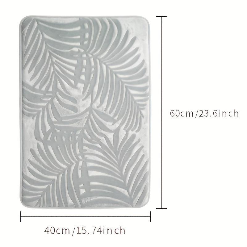 Leaf Pattern Bath Rug Non Slip Absorbent Bath Mat
